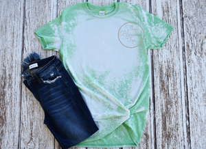 Bleached T-Shirt in Gildan Heather Irish Green
