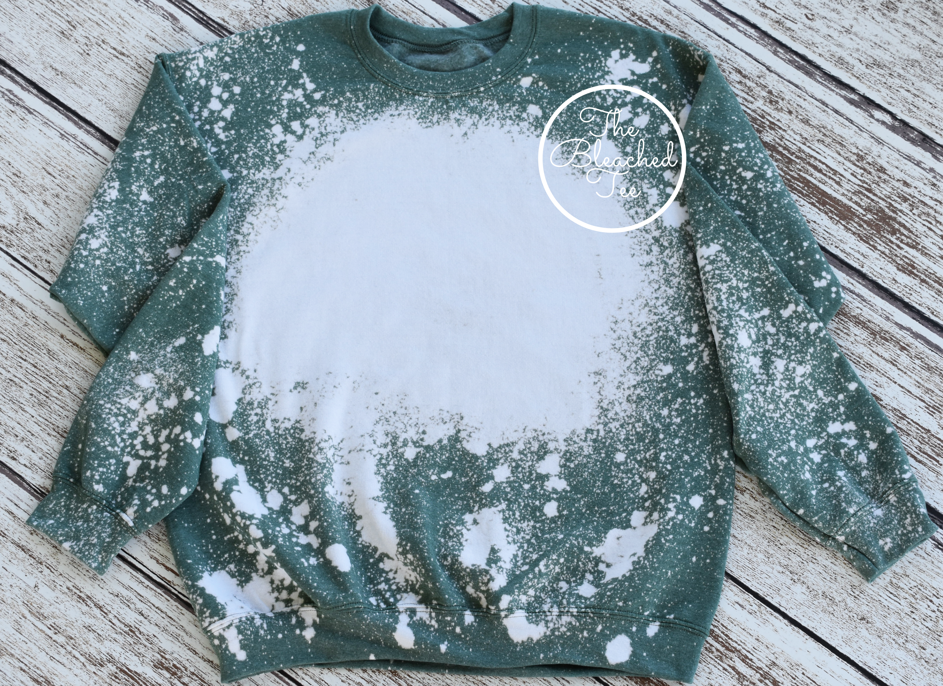 Bleached Sweatshirt in Heather Sport Dark Green The Bleached Tee
